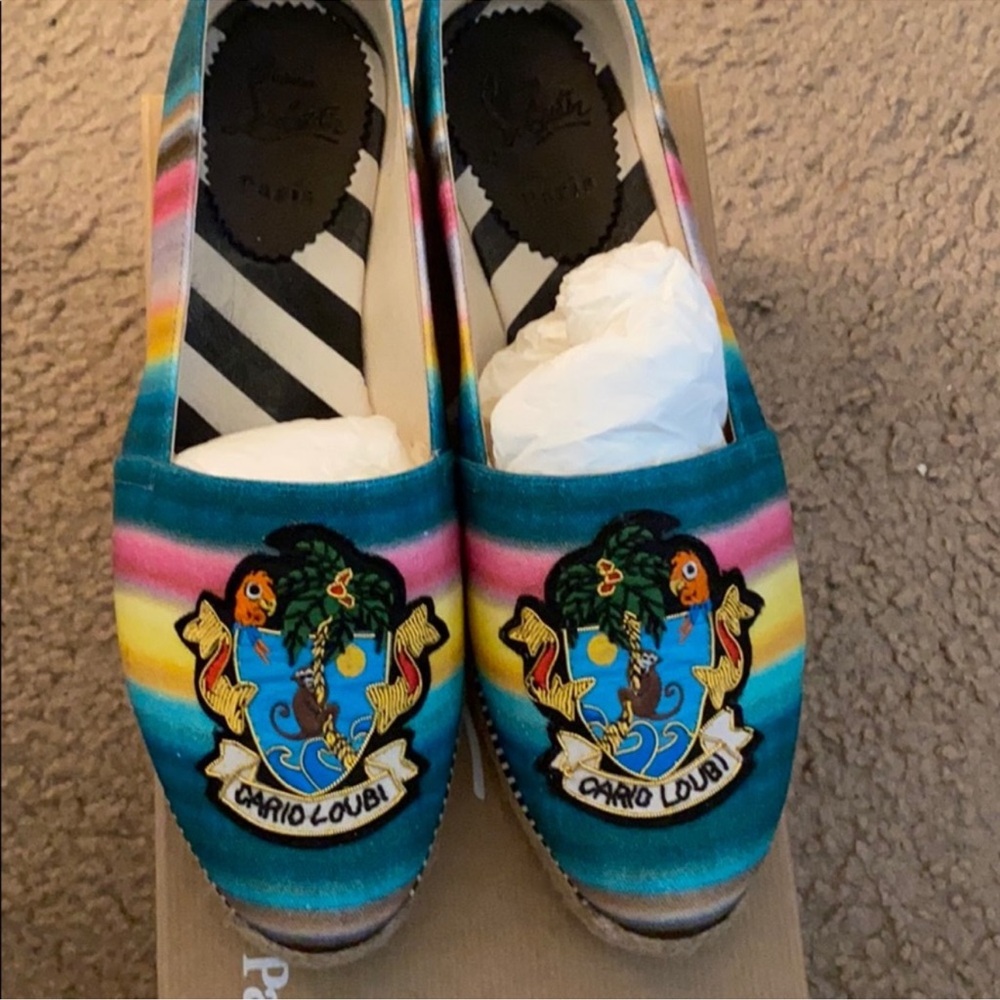 Christian Louboutin Lougalia Flat Canvas in Rainbow